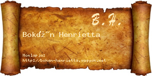 Bokán Henrietta névjegykártya