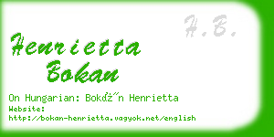 henrietta bokan business card